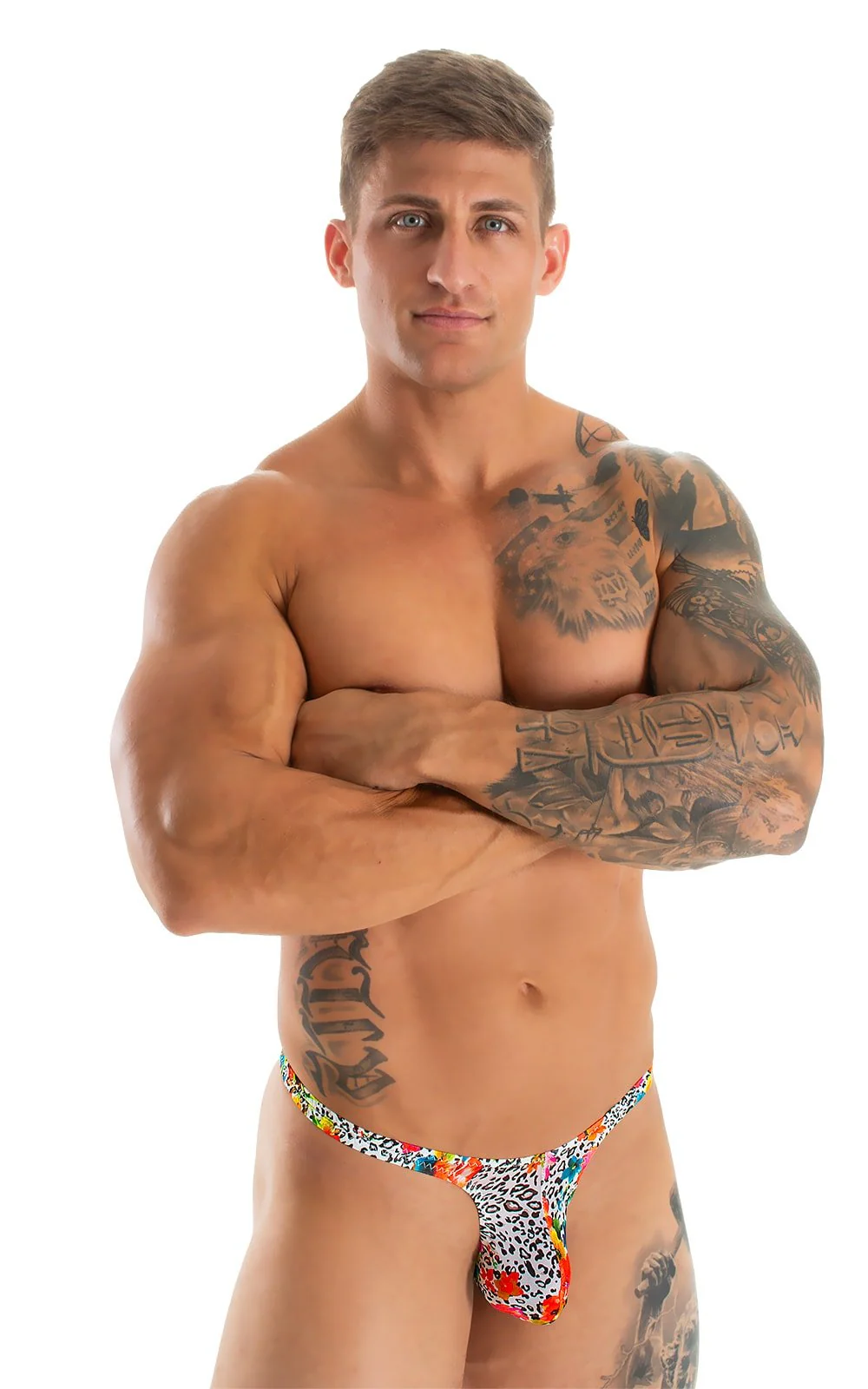 M44 - Mens Bravura Pouch Thong - Mesh - Image 7