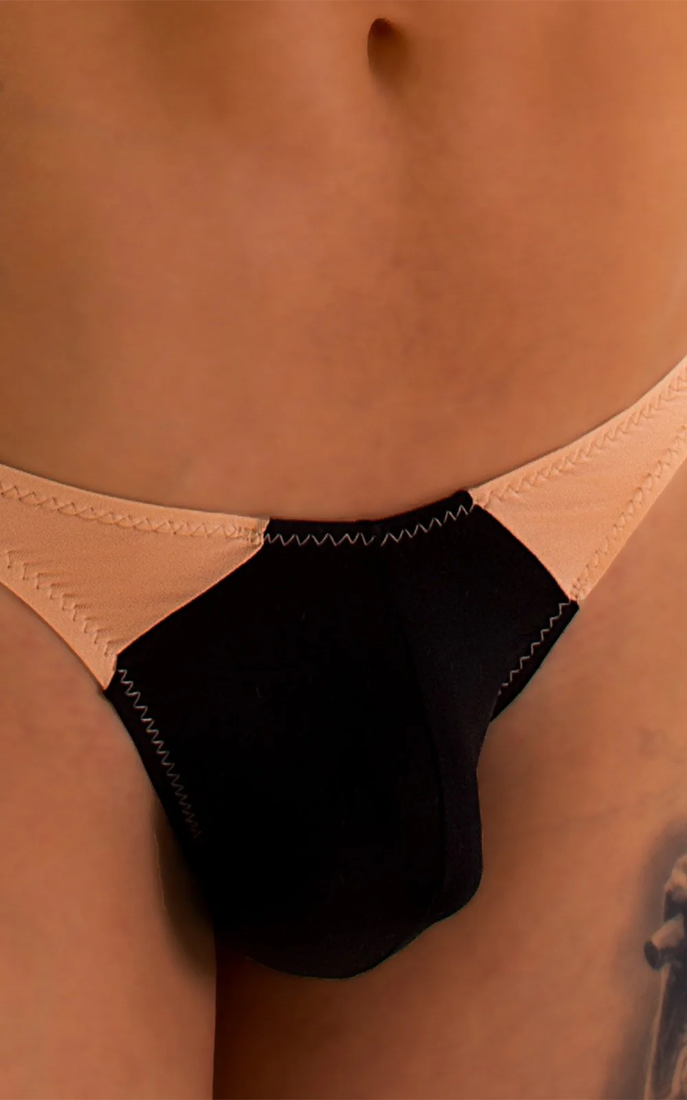 M87 - Mens Color Blocked T Back Thong - Solid Sheer Semi Sheer - Image 17