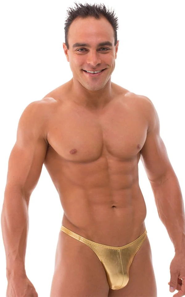 M75 - Mens Fitted Pouch Puckered Back - Wet Look - Image 5