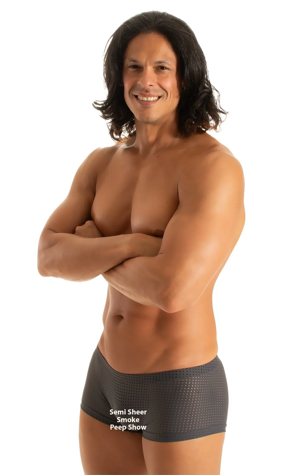 M61 - Mens Low Square Cut Swim Trunks - Mesh - Image 3