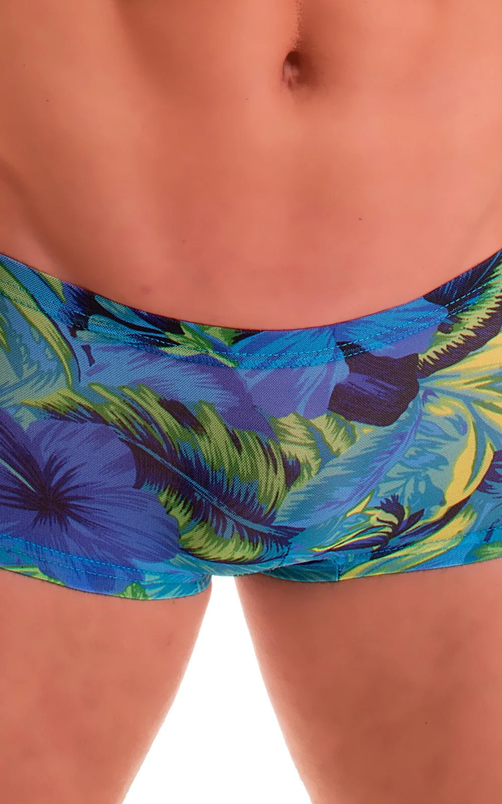 M61 - Mens Low Square Cut Swim Trunks - Tan Through - Image 15