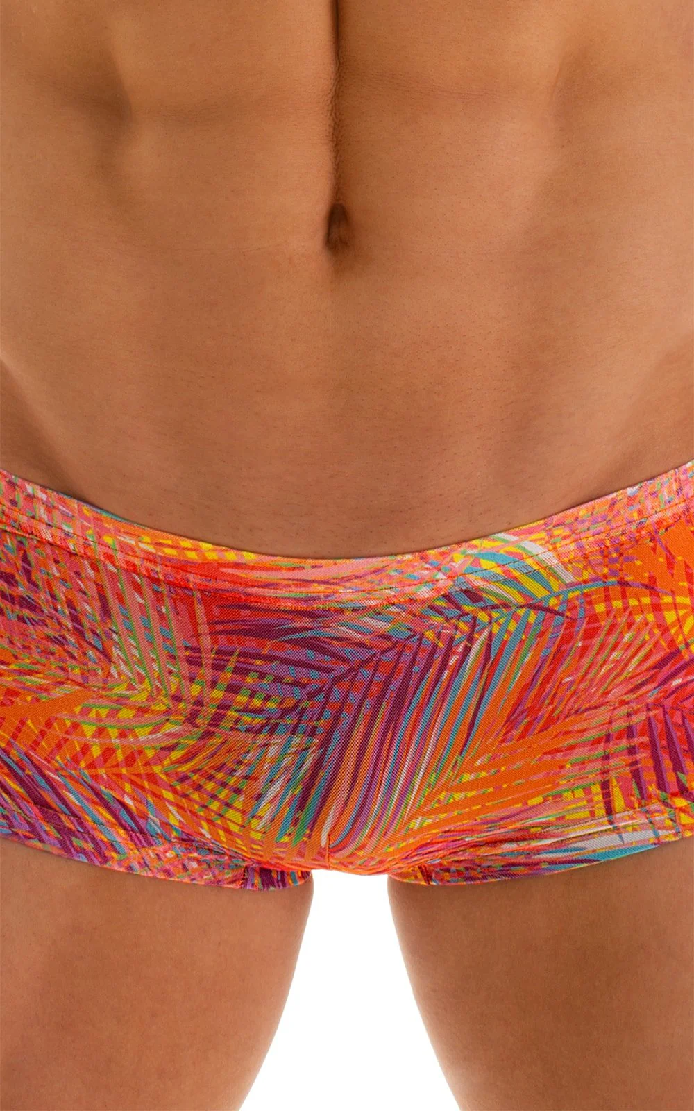 M61 - Mens Low Square Cut Swim Trunks - Tan Through - Image 24