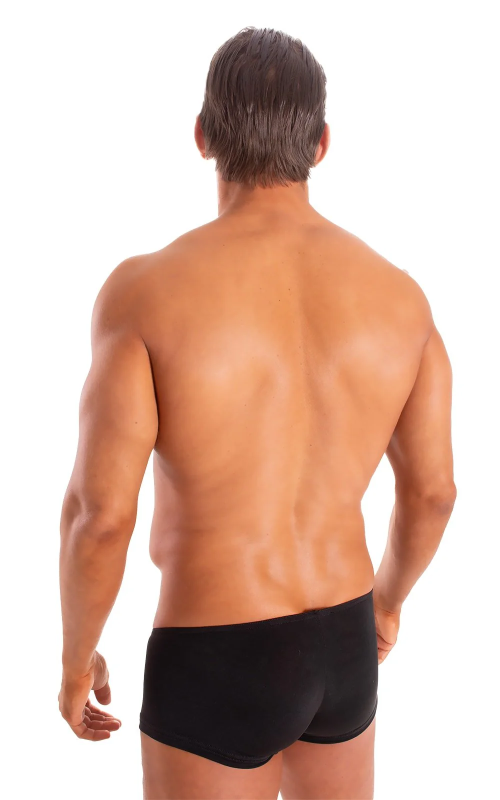 M35 - Mens Micro Low Square Cut Swim Trunks - Solid Sheer Semi Sheer - Image 24