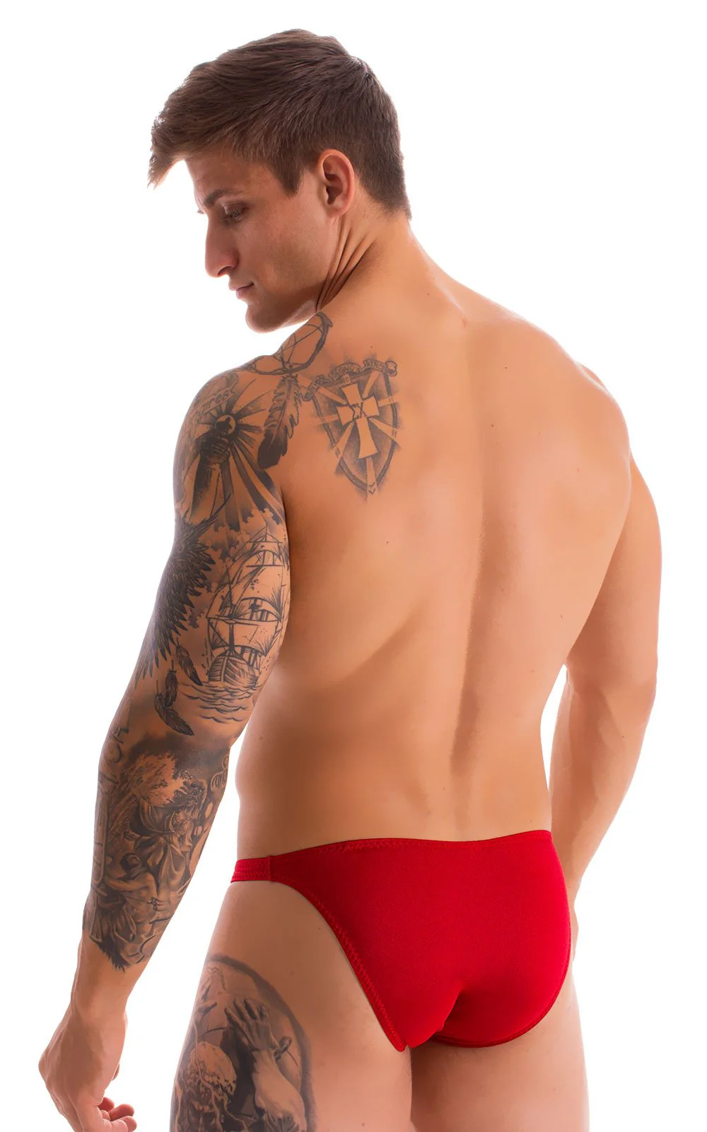 M74 - Mens Micro Pouch Full Back Bikini - Solids - Image 32