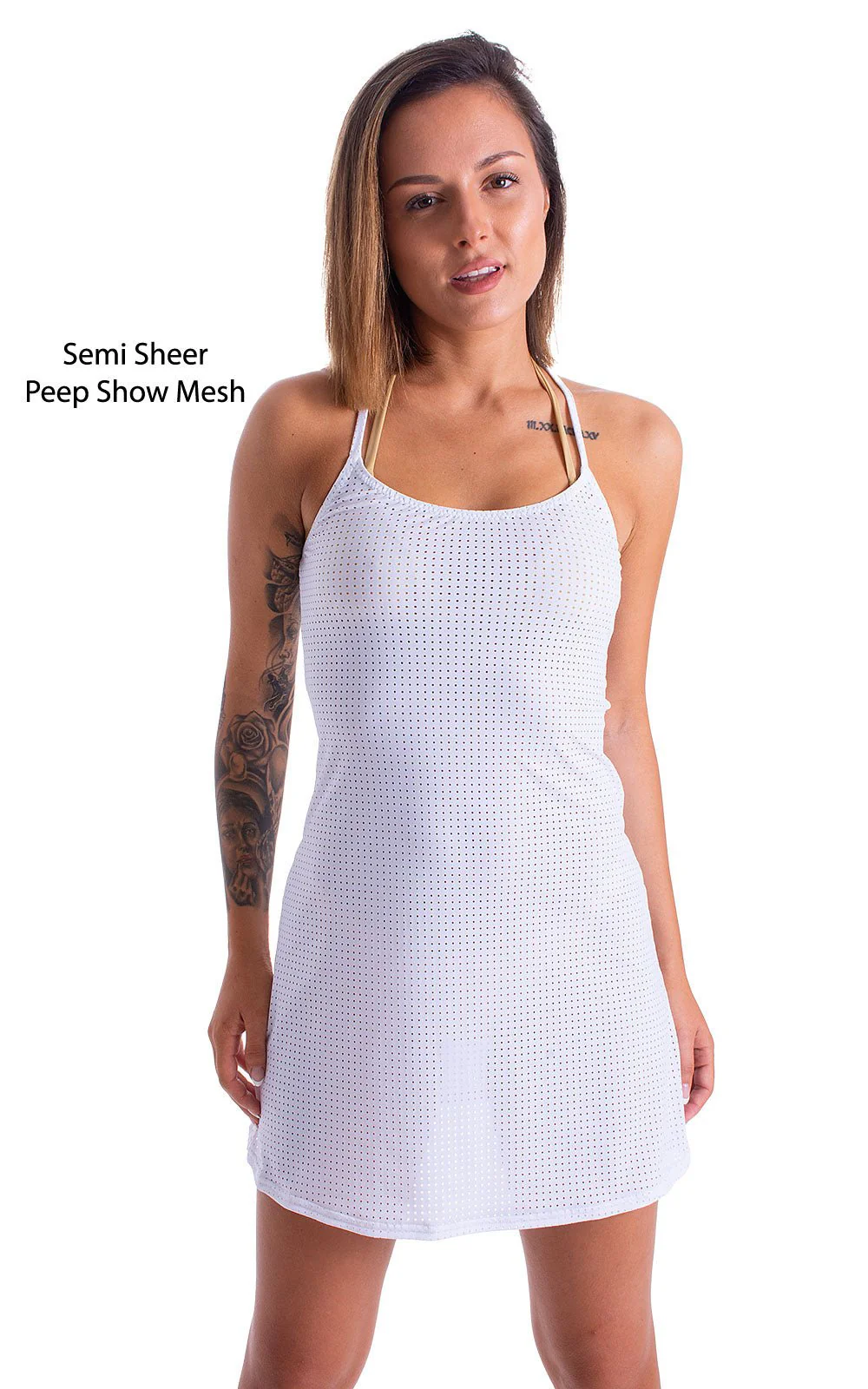 D8 - Womens Cover up Mini Dress - Mesh - Image 9