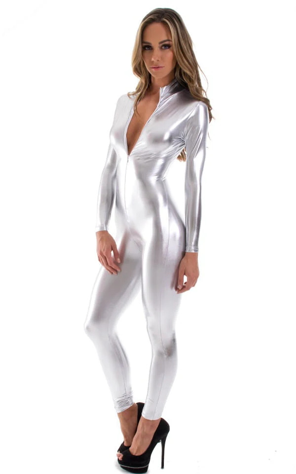 C1FZW - Womens Front Zipper Catsuit for Women - Metallics - Image 28