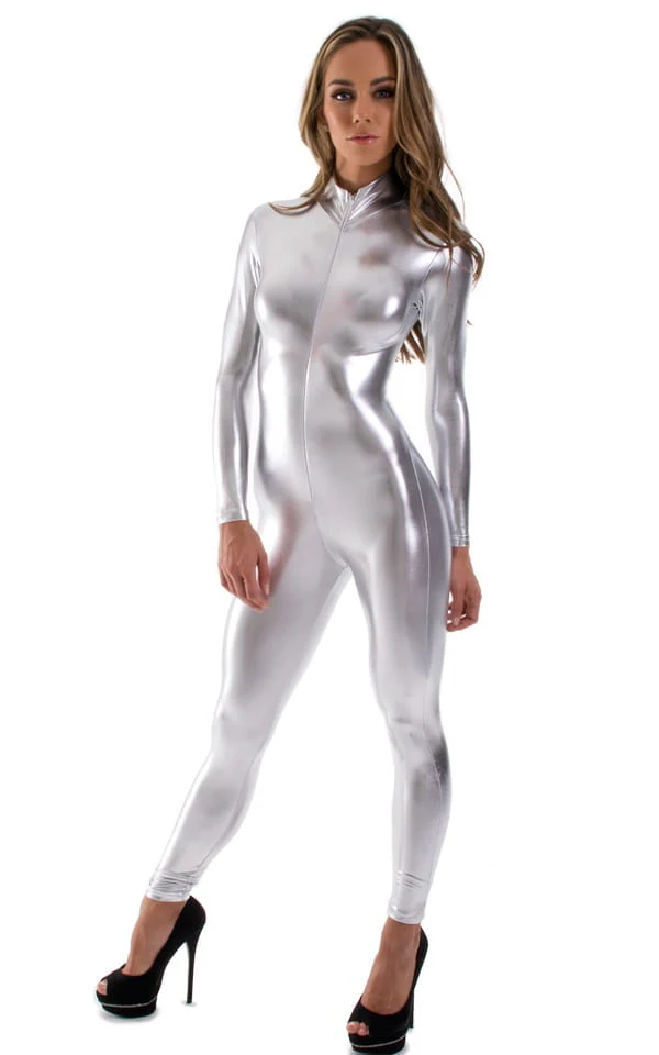 C1FZW - Womens Front Zipper Catsuit for Women - Metallics - Image 30
